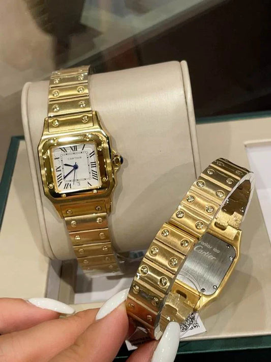 Square Case Steel Watch