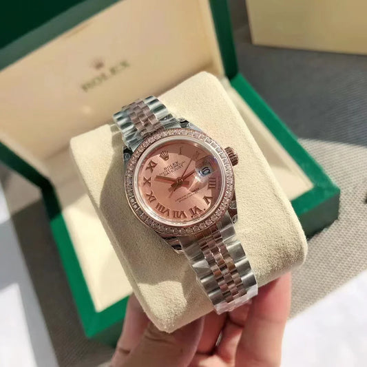 Two-Tone Rose Dial Watch