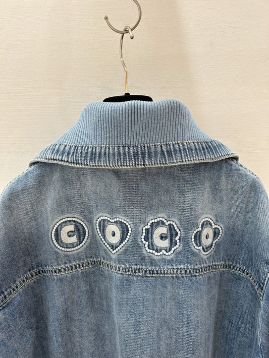 DENIM LARGE LAPEL JACKET