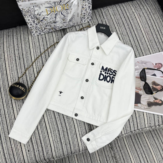 DENIM JACKET WITH EMBROIDERED LOGO